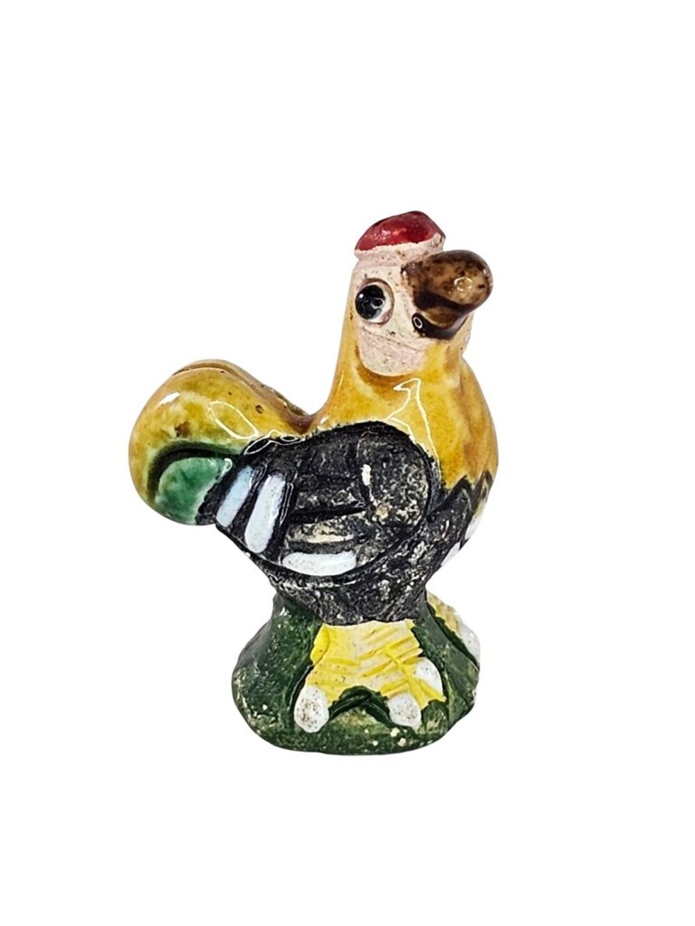 Vintage Hand Painted Rooster Chicken Figurine Miniature Rustic Farmhouse